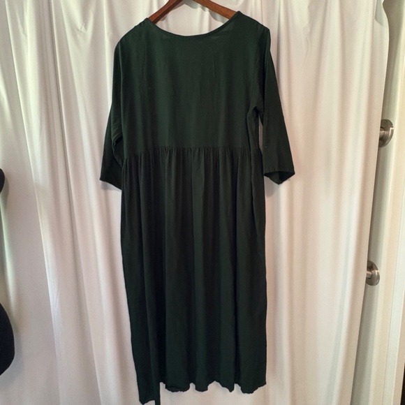 Gulmohar Jauur Green Embroidered Indian Kurta Dress 3/4 Sleeve - XXL - Picture 4 of 5